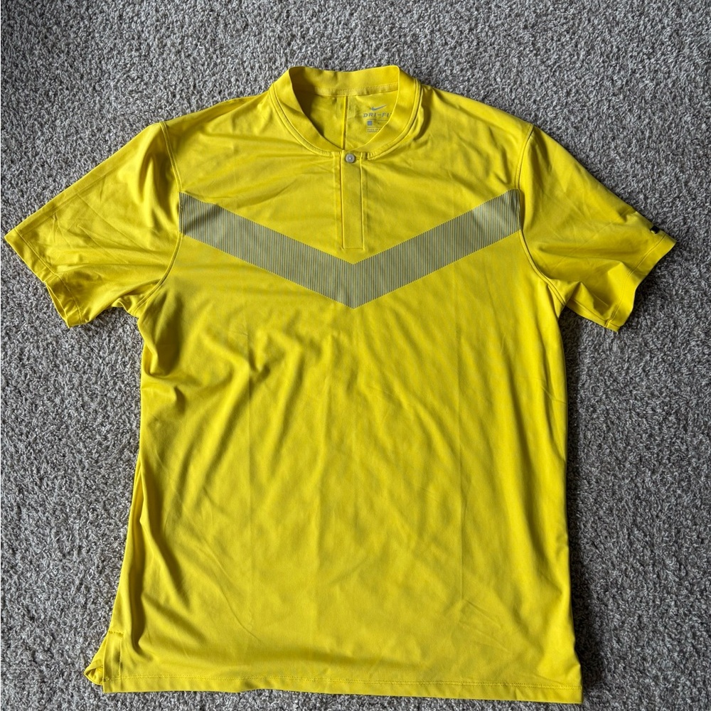 Nike Tiger Woods Yellow Blade Collar Polo Shirt